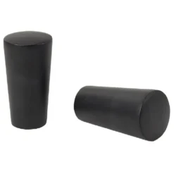 Embout tringle à rideau Ø16 mm métal forme cylindre noir mat x2