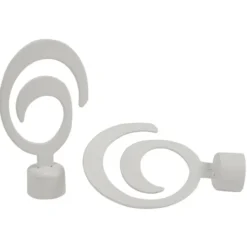 Embout tringle à rideau Ø20mm métal forme spirale blanc mat x2