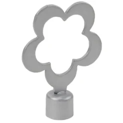 Embout tringle à rideau Ø16 mm métal forme fleur gris mat x2