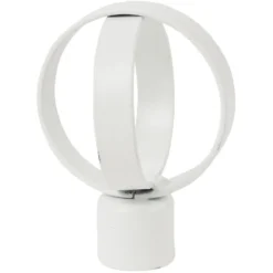 Embout tringle à rideau Ø20mm métal forme anneau blanc mat x2