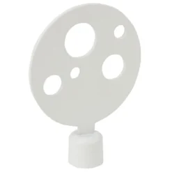 Embout tringle à rideau Ø16 mm métal forme ronde blanc mat x2