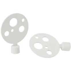 Embout tringle à rideau Ø16 mm métal forme ronde blanc mat x2