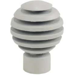 Embout tringle à rideau Ø20mm métal forme cercle blanc mat x2