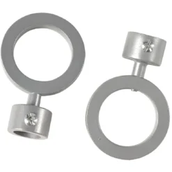 Embout tringle à rideau Ø16 mm rond en métal gris mat x2