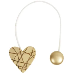 Embrasse aimantée forme coeur résine doré