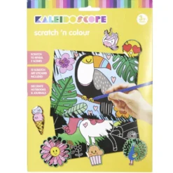 Ensemble 2 cartes à gratter avec 12 stickers
