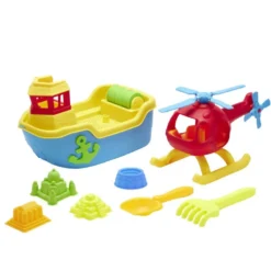 Ensemble jouet de plage x8 bâteau avec accessoires 40x20xH24cm