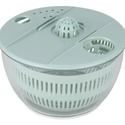 Essoreuse à salade et mandoline 2en1 plastique bleu 7 pièces Ø22,5xH13cm