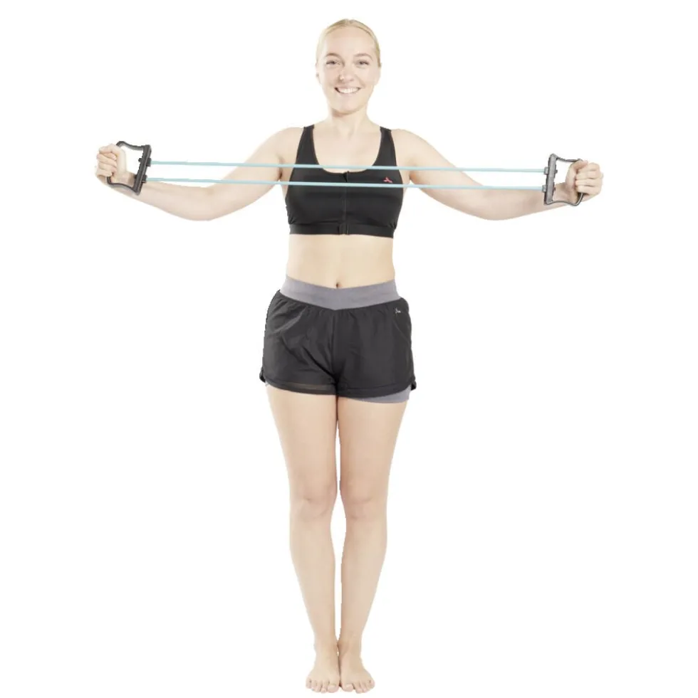 Extenseur fitness avec 3 sangles de musculation L76cm