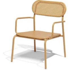 Fauteuil de jardin bas Faro empilable métal orange 56x56xH75cm