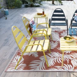 Fauteuil de jardin Fun acier jaune 71x65xH75cm