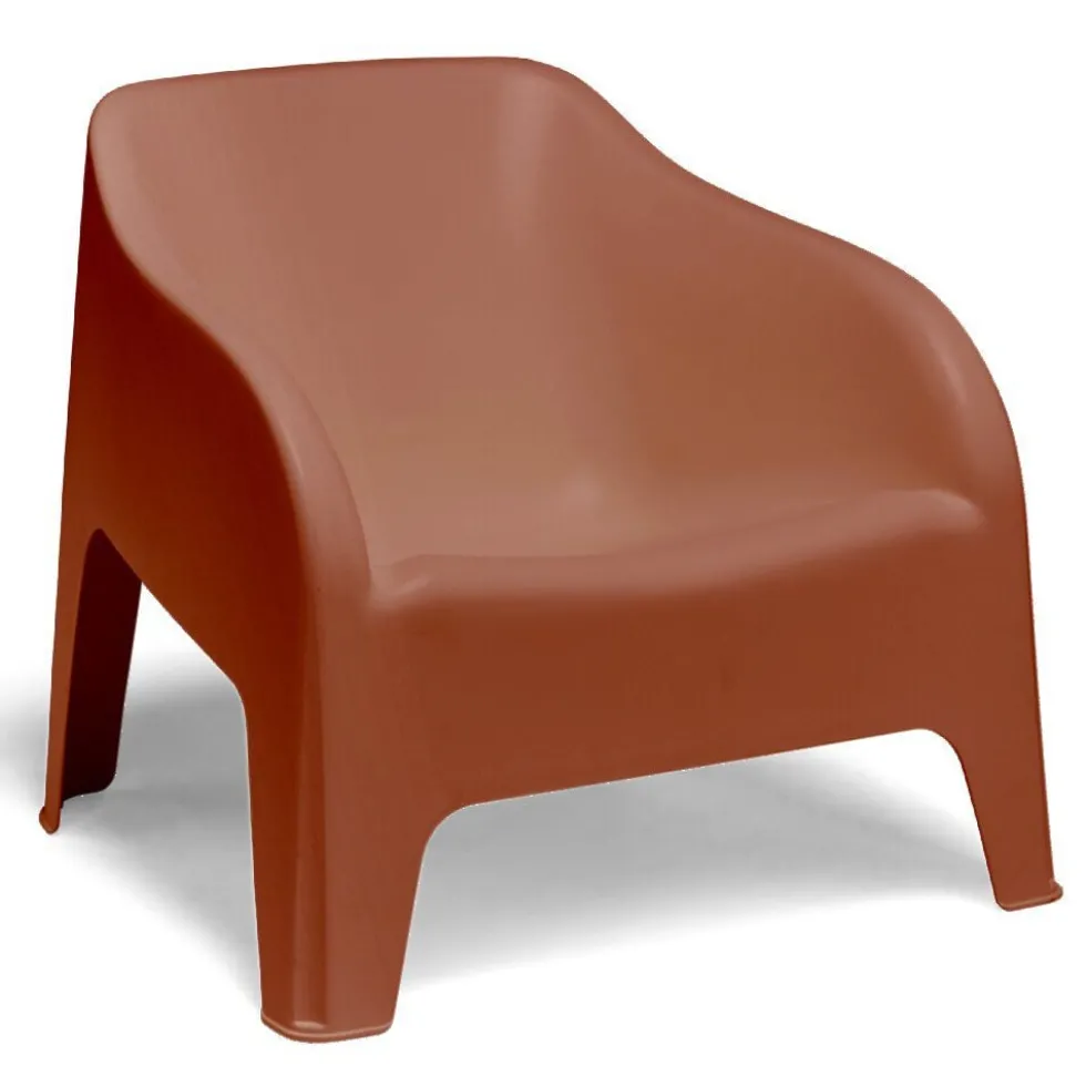 Fauteuil de jardin Gary plastique rouge terracotta 79x76,5xH70cm