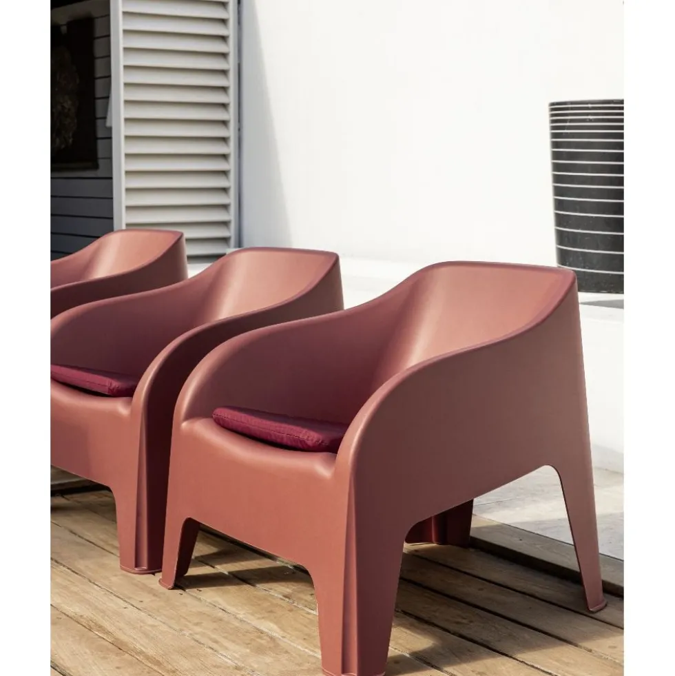 Fauteuil de jardin Gary plastique rouge terracotta 79x76,5xH70cm