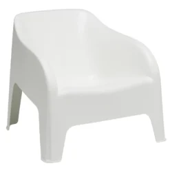 Fauteuil de jardin Gary plastique blanc 80xP77xH70cm