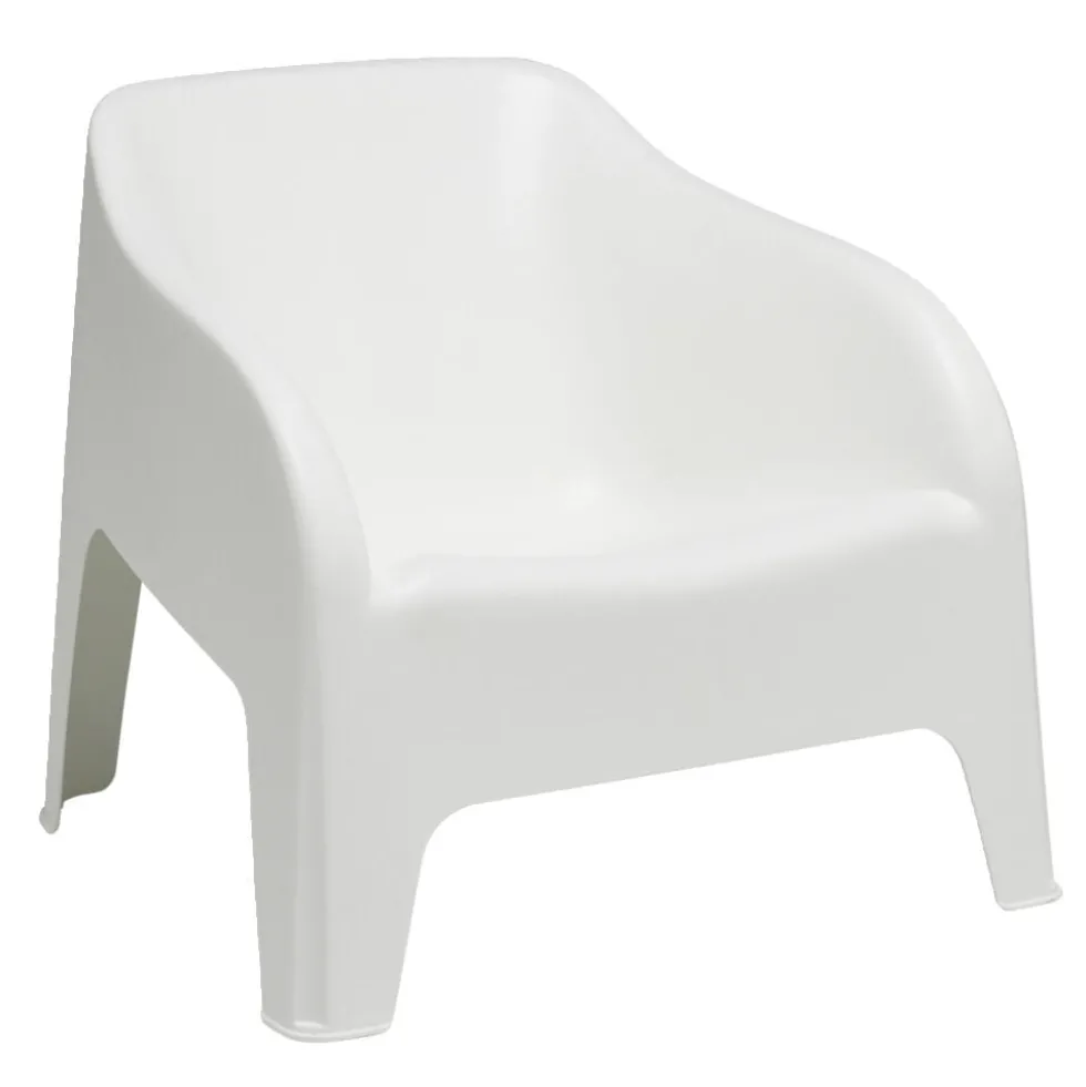 Fauteuil de jardin Gary plastique blanc 80xP77xH70cm