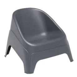 Fauteuil de jardin Neo plastique gris anthracite 76,5xP79,5xH57,5cm
