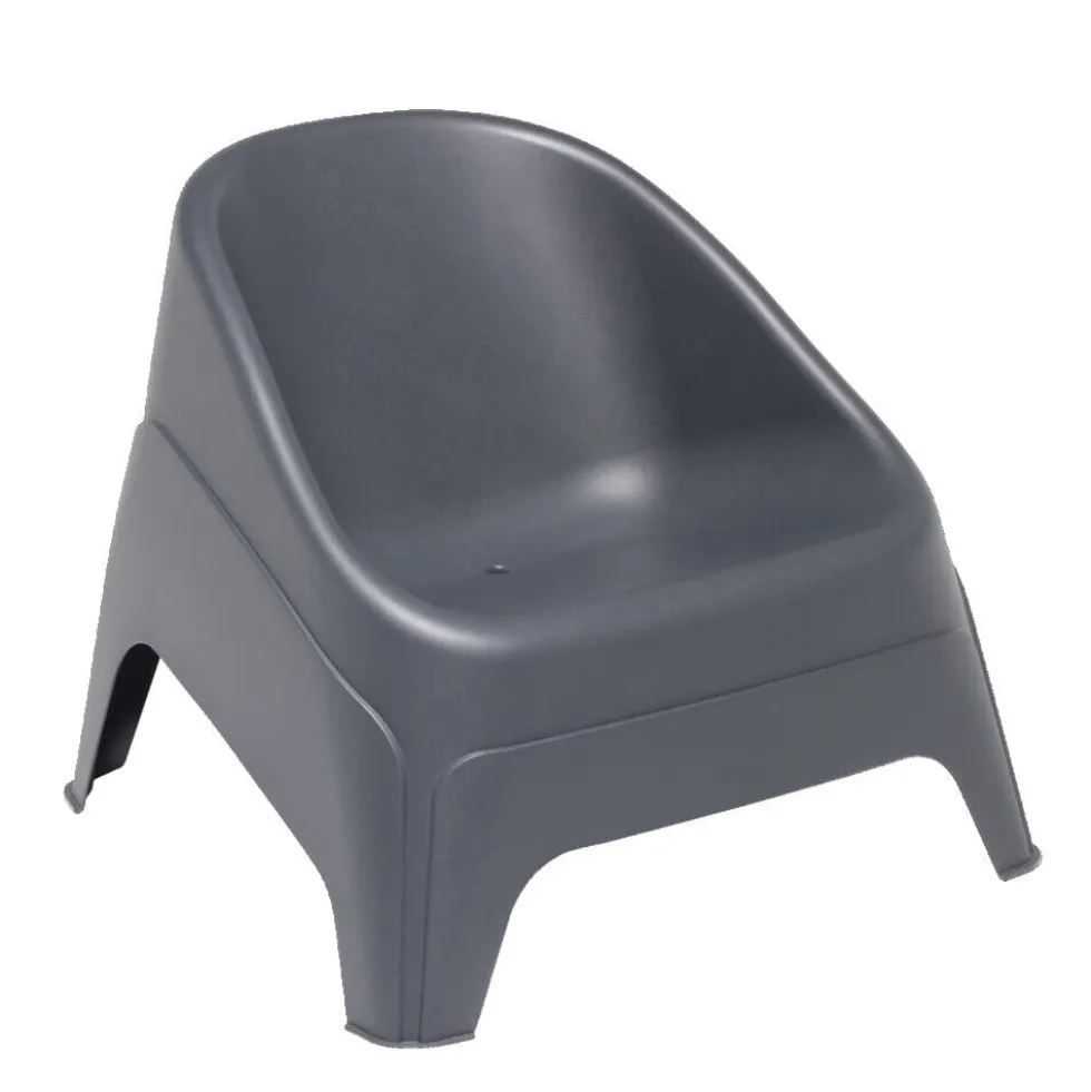 Fauteuil de jardin Neo plastique gris anthracite 76,5xP79,5xH57,5cm