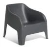 Fauteuil de jardin plastique Gary gris anthracite 80x77xH70cm