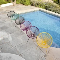 Fauteuil de jardin Urban filaire bleu 85xH83x72cm