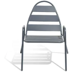 Fauteuil d'extérieur Fun acier gris ardoise 68x71xH76cm