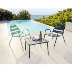 Fauteuil d'extérieur Fun acier gris ardoise 68x71xH76cm