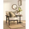 Fauteuil en bois foncé Josephine Curly avec assise blanc cassé L64xP70xH76cm