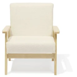 Fauteuil Joséphine curly effet laine bouclée blanc - L64xP70xH76 cm