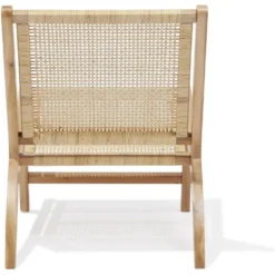 Fauteuil Nidam bois d'acajou et rotin naturel L54xP77xH71 cm
