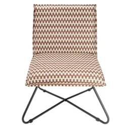Fauteuil relax Joseph pied métal noir et tissu marron et noir 75x65xH78cm