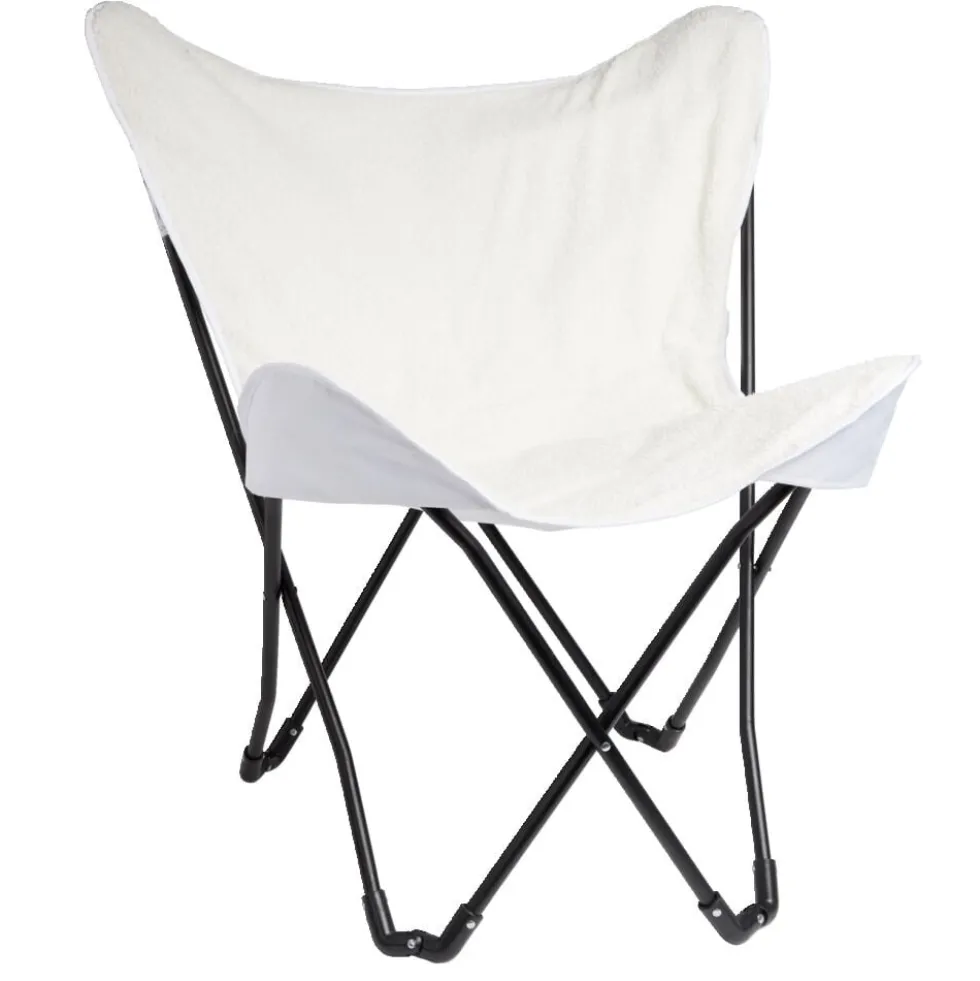 Fauteuil relax Noa pliable beige L60xP78xH86cm