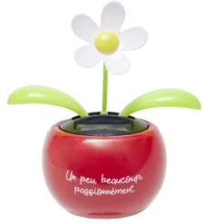 Figurine solaire dansante fleur pot coloré H10cm (3 modèles)