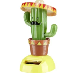 Figurine solaire dansante sombrero cactus H10,5cm