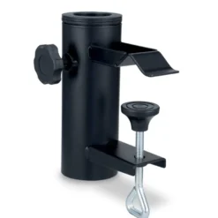 Fixation parasol pour balcon acier et plastique noir 16x6xH13,5cm