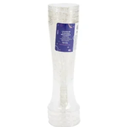 Flûte à champagne plastique réutilisable x4 doré pailleté Ø6xH23cm