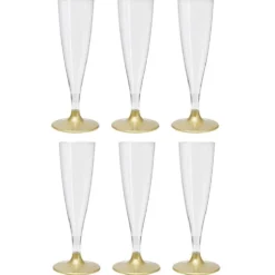 Flûte en plastique doré réutilisable x6
