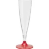 Flûte en plastique rouge réutilisable x6