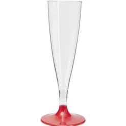 Flûte en plastique rouge réutilisable x6