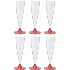 Flûte en plastique rouge réutilisable x6