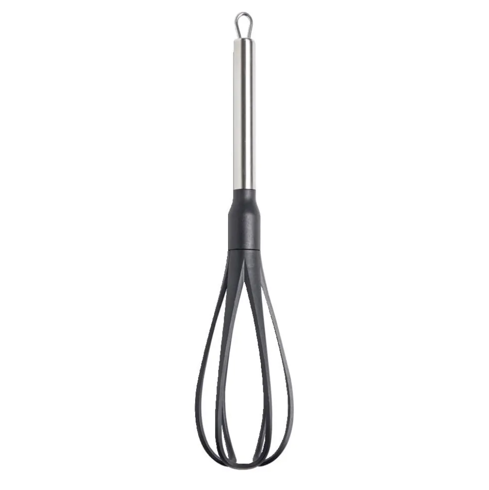Fouet en plastique avec manche en inox L.32,5cm