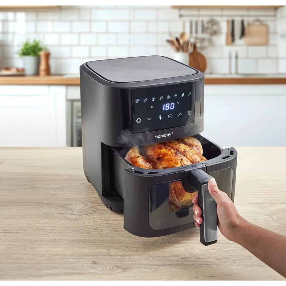 Friteuse sans huile 6,5L multifonction avec vitre L28xP39xH34cm