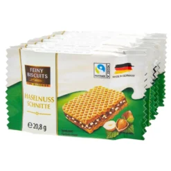 Gaufrette fourrée cacao et éclats de noisettes 8x20,8gr