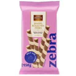 Gaufrettes roulées fourrés crème lait 150gr