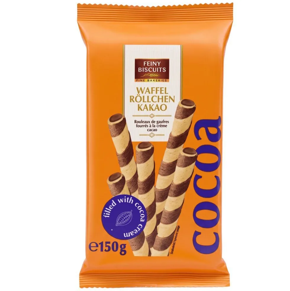 Gaufrettes roulées fourrés crème cacao 150gr