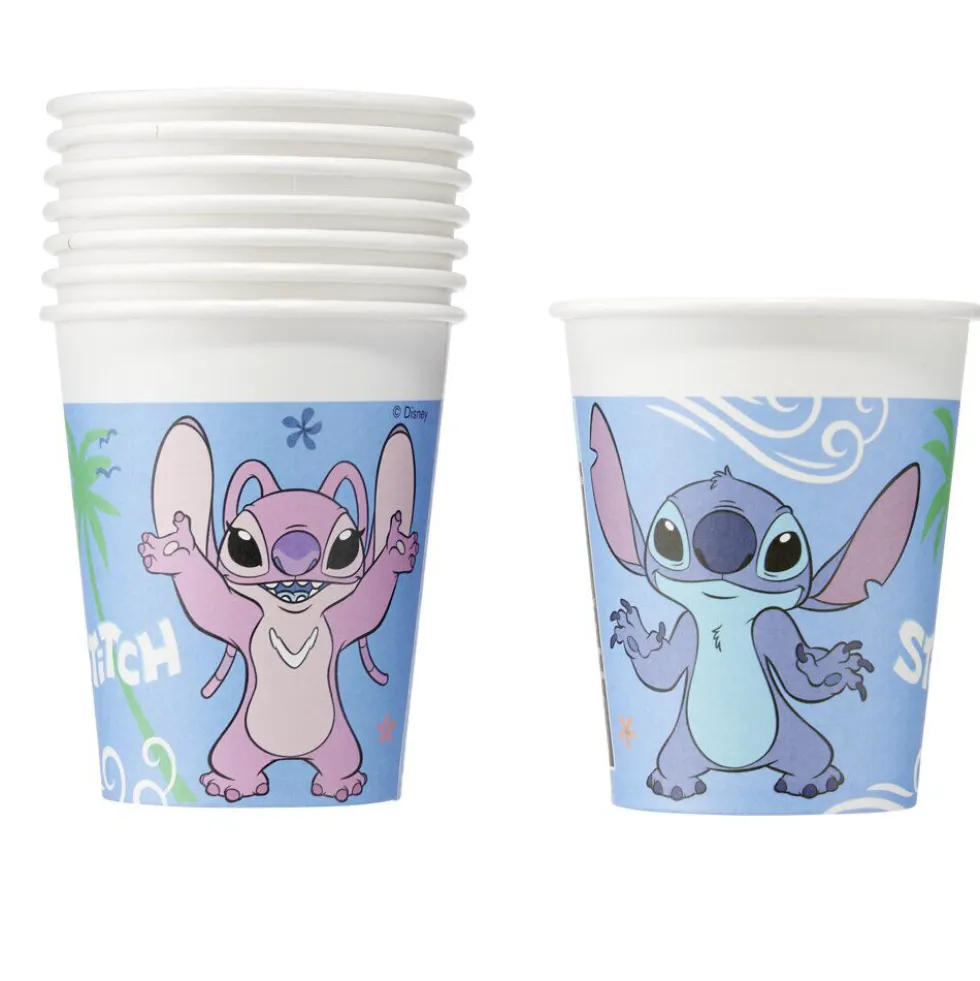 Gobelet carton Disney Stitch bleu 20cl x8