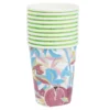 Gobelet carton motif exotique grenade feuillage multicolore 25cl x10