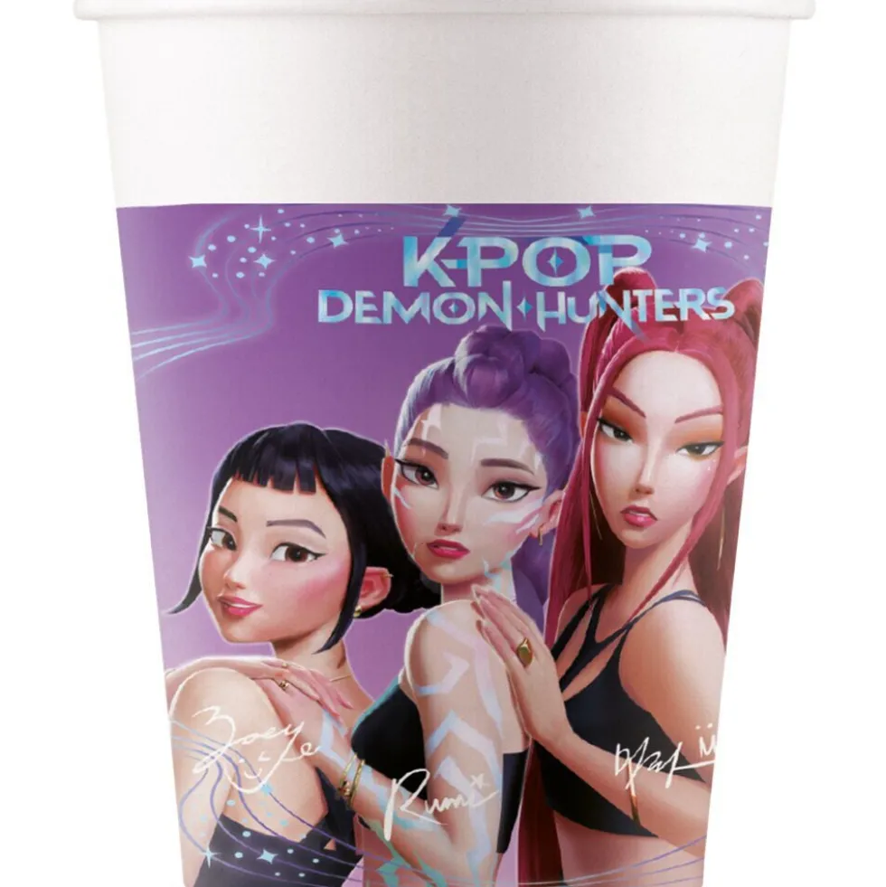 Gobelet carton x8 Kpop Demon Hunters violet 20cl