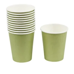 Gobelet en carton vert olive 25cl x12