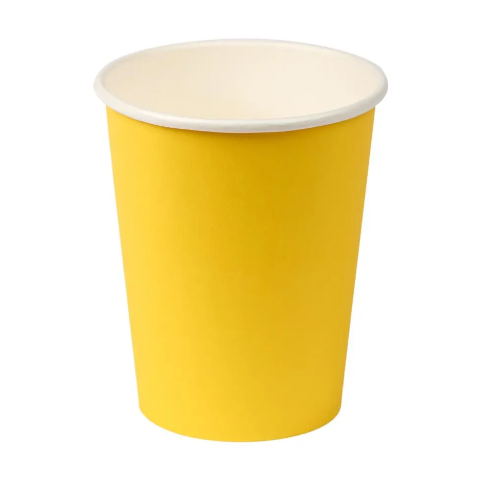 Gobelet jaune en carton 25 cl x12