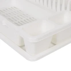 Égouttoir avec plateau blanc