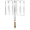 Grille double barbecue 60x40cm métal et bois